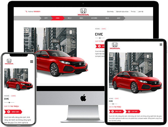 dịch vụ thiết kế website giới thiệu mẫu ô tô